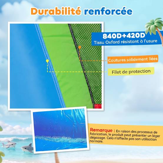 Château gonflable aire de jeux avec toboggan trampoline piscines + 3-8 ans 390 x 300 x 197 cm - multicolore - Image 8