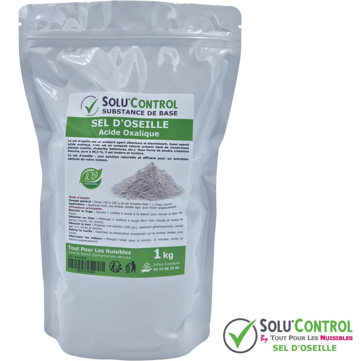 Sel d’Oseille 1 kg - Acide Oxalique 100% Naturel - Blanchir, Détacher, Rénover et Désoxyder - Image 3