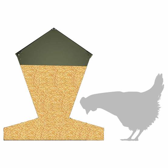 Distributeur Graines Métal Poule Robuste 5kg Vert Olive - ComfortXL Outdoor Living - Image 9