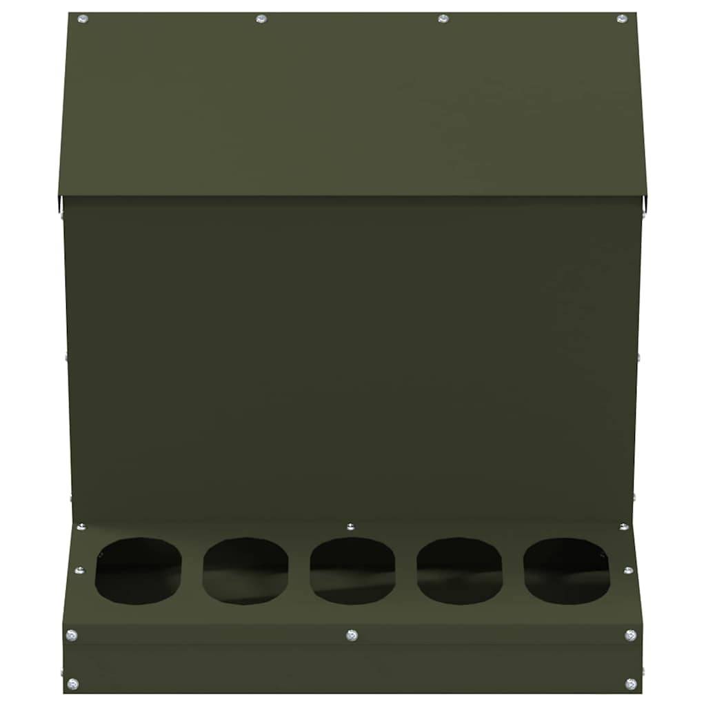 Distributeur Graines Métal Poule Robuste 5kg Vert Olive - ComfortXL Outdoor Living - Image 5