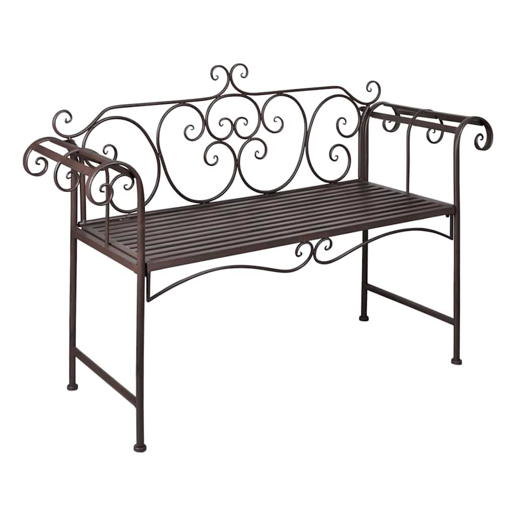 ComfortXL - Banc de Jardin Métal Résistant aux Intempéries Style Antique Marron 132 cm – ComfortXL Outdoor Living