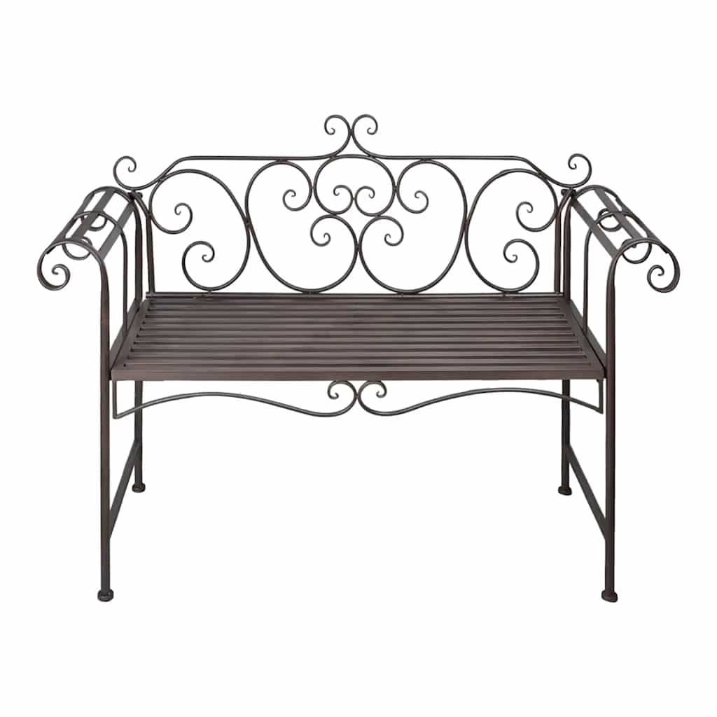 ComfortXL - Banc de Jardin Métal Résistant aux Intempéries Style Antique Marron 132 cm – ComfortXL Outdoor Living - Image 2