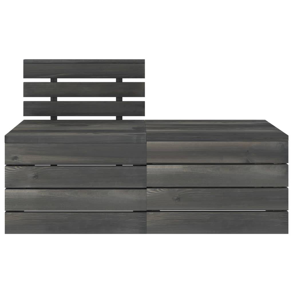 Helloshop26 - Salon de jardin meuble d'extérieur ensemble de mobilier palette 2 pièces bois de pin massif gris foncé - Image 2