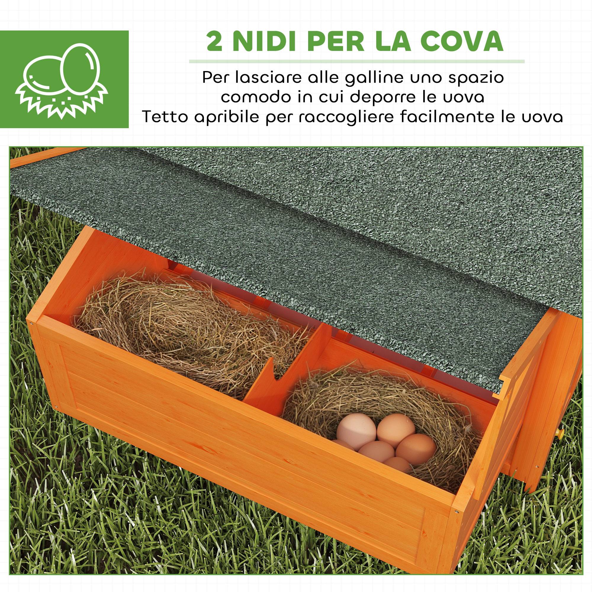 Cage pour poules en bois avec toit imperméable, poulailler préfabriqué extérieur, 160x98,5x107 cm - Image 6
