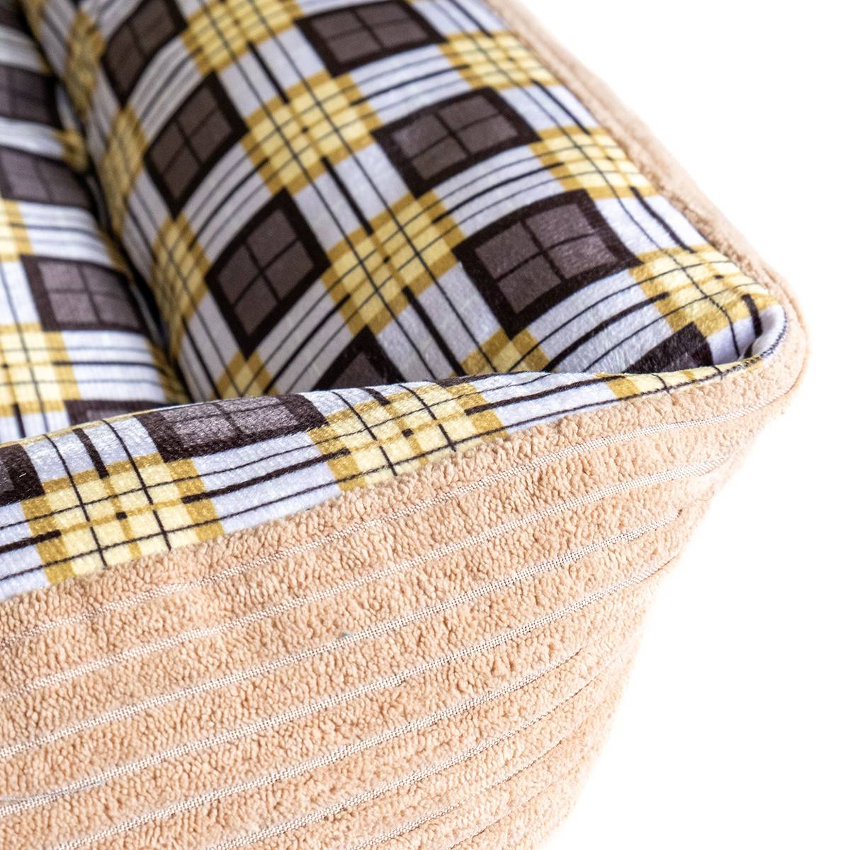 Panier pour Chien et Chat BEIGE Coussin Anti Stress Chiot Lit Confortable Lavable KZ GARDEN - Image 4