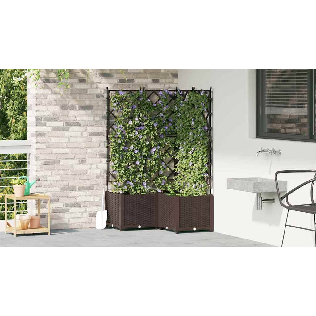 Maison Chic - Cache-pot de jardin 3 pcs | Bac à fleurs Marron 80 x 80 x 143 cm Acier - Image 4
