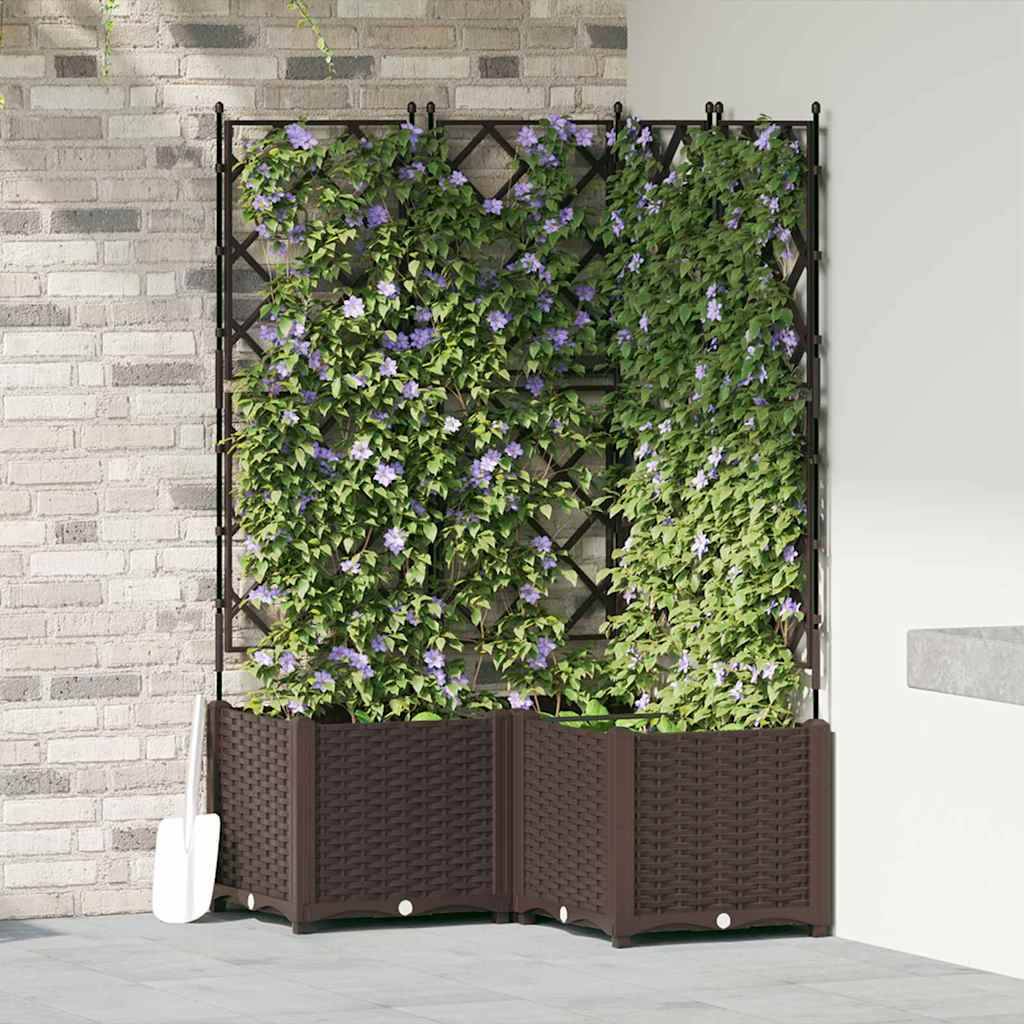 Maison Chic - Cache-pot de jardin 3 pcs | Bac à fleurs Marron 80 x 80 x 143 cm Acier - Image 2