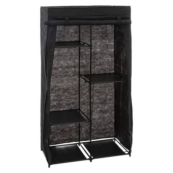 Armoire modulable 3 penderies / 5 étagères noir 5five - Image 2