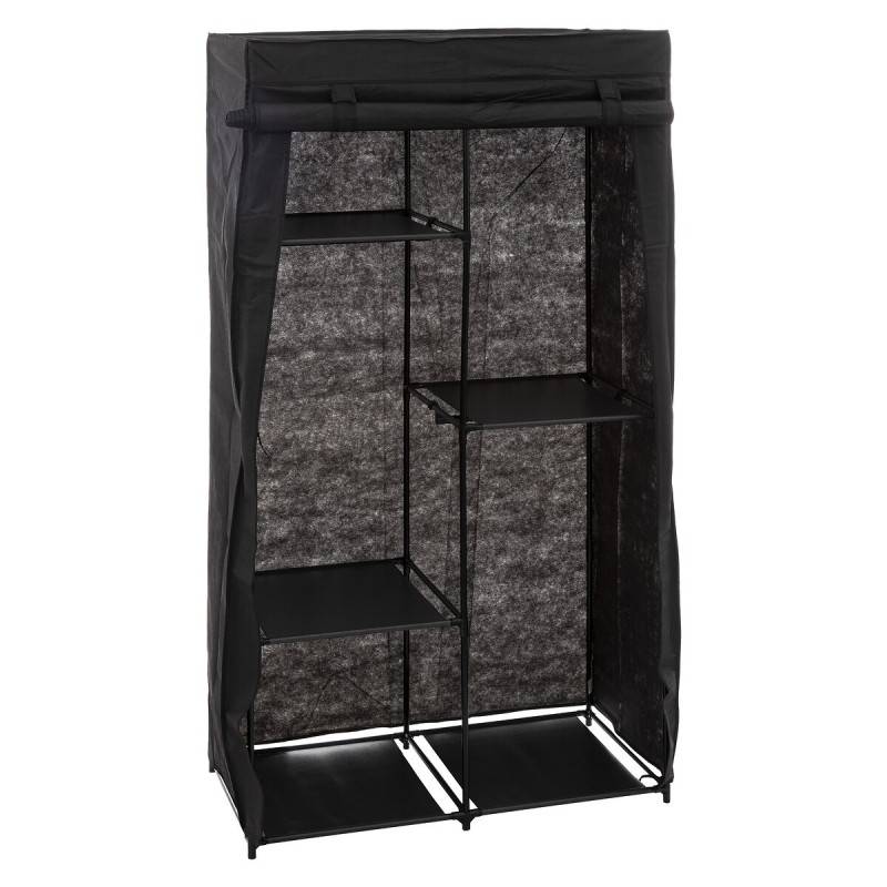 Armoire modulable 3 penderies / 5 étagères noir 5five - Image 2