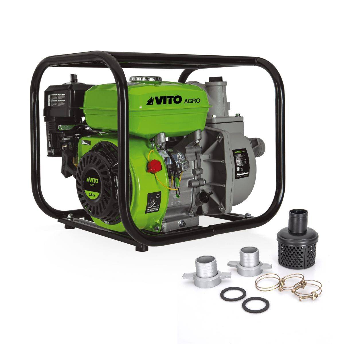 Pompe à eau thermique 5.5 CV 163 cm³ Motopompe Autonomie 3h Débit 30m³/h Raccord 50 mm VITO - Image 3