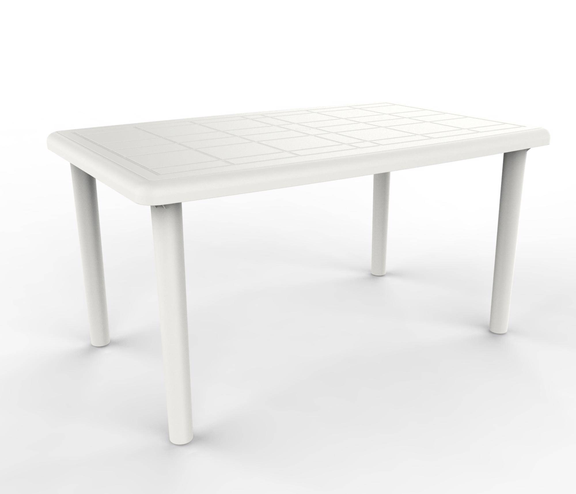 Table rectangulaire extérieur 140x90 blanc OLOT garbar - Image 1