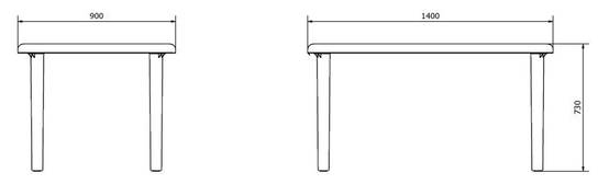 Table rectangulaire extérieur 140x90 blanc OLOT garbar - Image 2