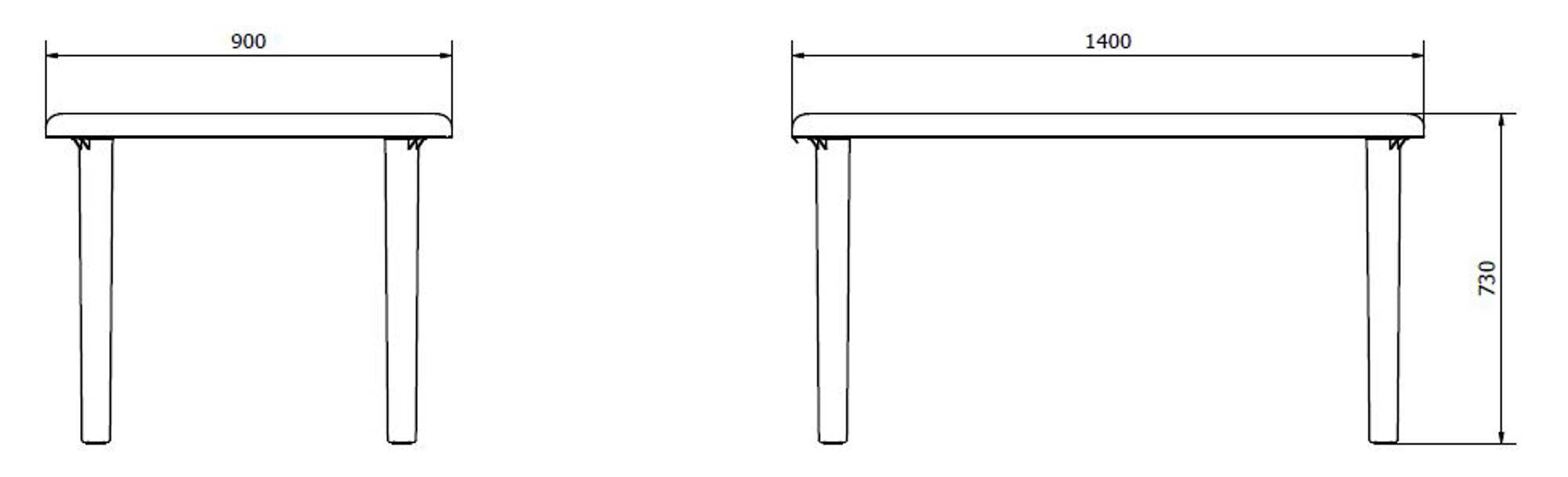 Table rectangulaire extérieur 140x90 blanc OLOT garbar - Image 2