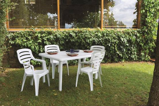 Table rectangulaire extérieur 140x90 blanc OLOT garbar - Image 6