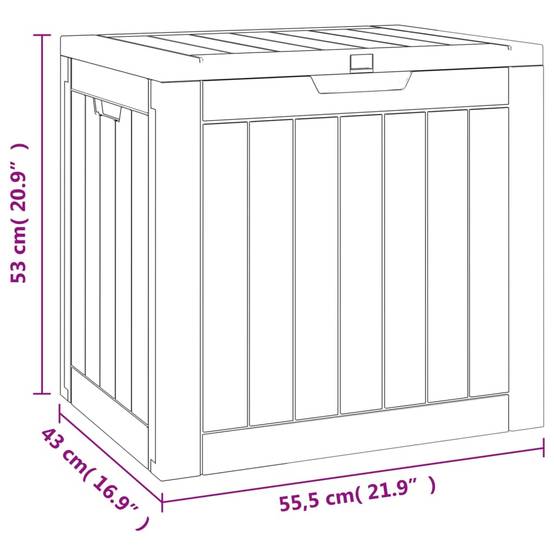 Boîte de stockage de jardin noir 55,5 x 43 x 53 cm polypropylène - Image 6