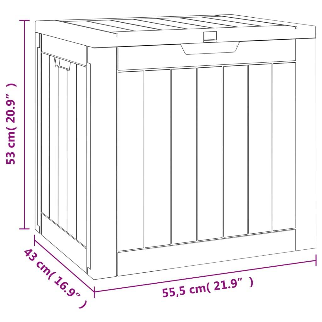 Boîte de stockage de jardin noir 55,5 x 43 x 53 cm polypropylène - Image 6