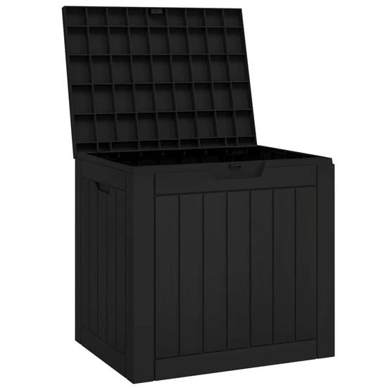 Boîte de stockage de jardin noir 55,5 x 43 x 53 cm polypropylène - Image 1