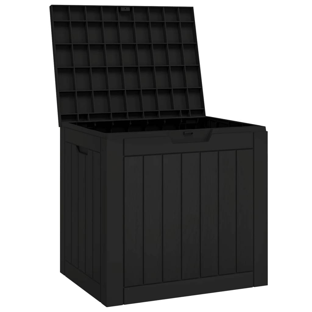 Boîte de stockage de jardin noir 55,5 x 43 x 53 cm polypropylène - Image 1