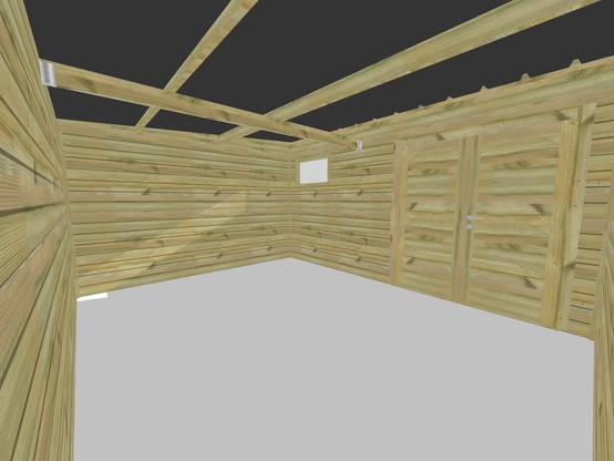 ABRI DE JARDIN bois autoclave 27mm - 4,34x3,44m / 15m2 - Bac acier - Abri Français - Image 5