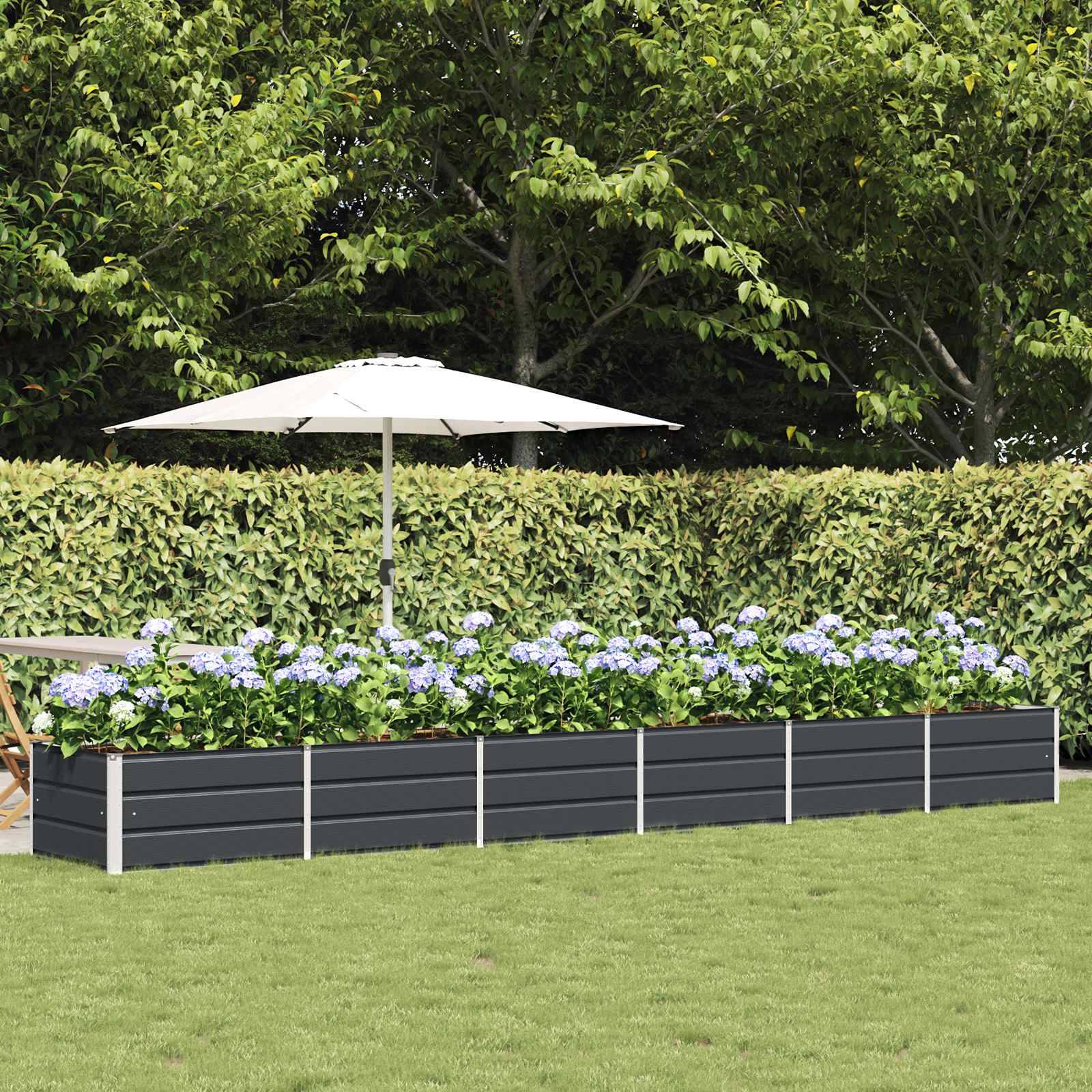 Jardinière Acier 480x80x45 cm la Plus Grande pour Projet Paysager Anthracite - ComfortXL Outdoor Living - Image 1