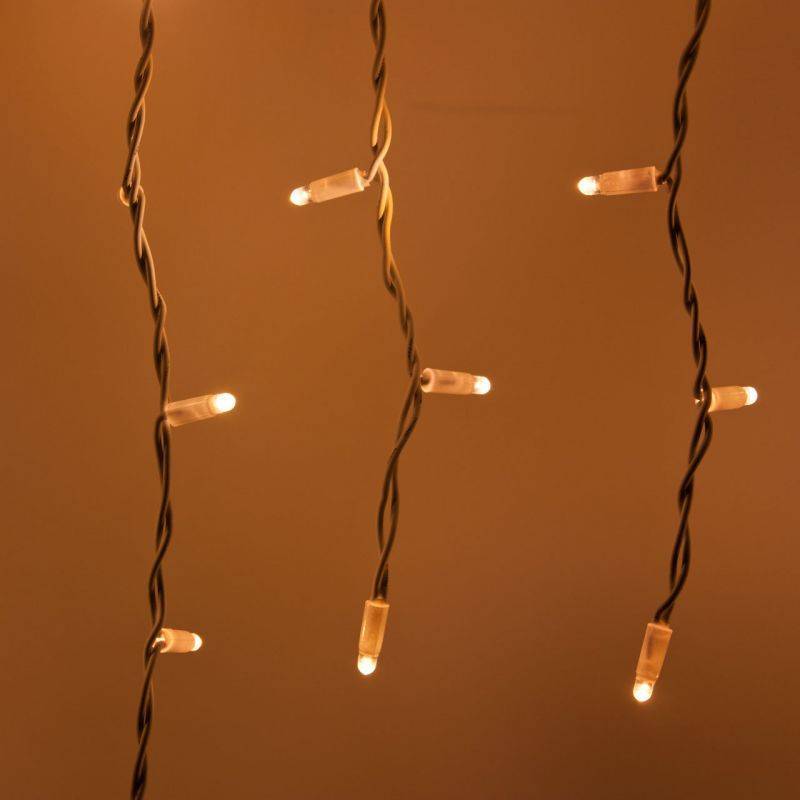 Lotti - Guirlande stalactite 3M H90cm 228 LED blanc chaud scintillant câble blanc IP67 raccordable professionnel 230V extérieur Lotti - Image 6