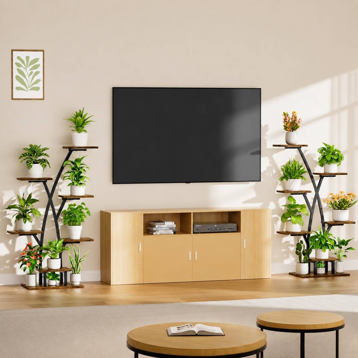 Étagère à Plantes Intérieures 7 Niveaux avec Lumières de Croissance Métal pour Décoration Maison - Image 2