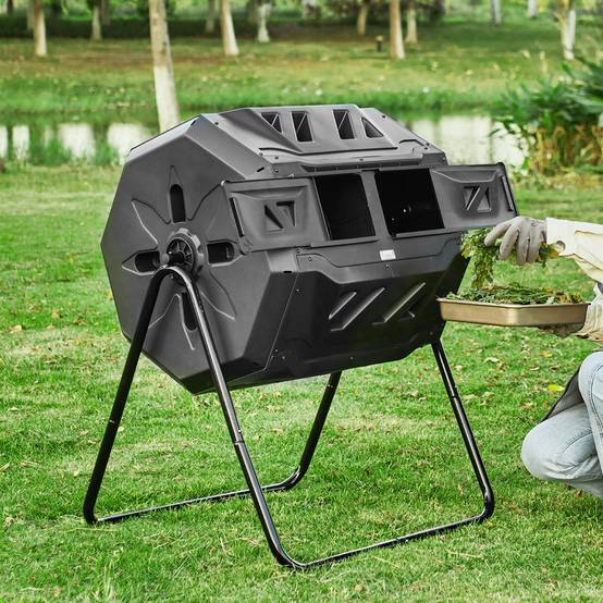 Vevor - VEVOR Composteur jardin rotatif 162,7 L, double chambre. Sans BPA, pour déchets organiques. - Image 8