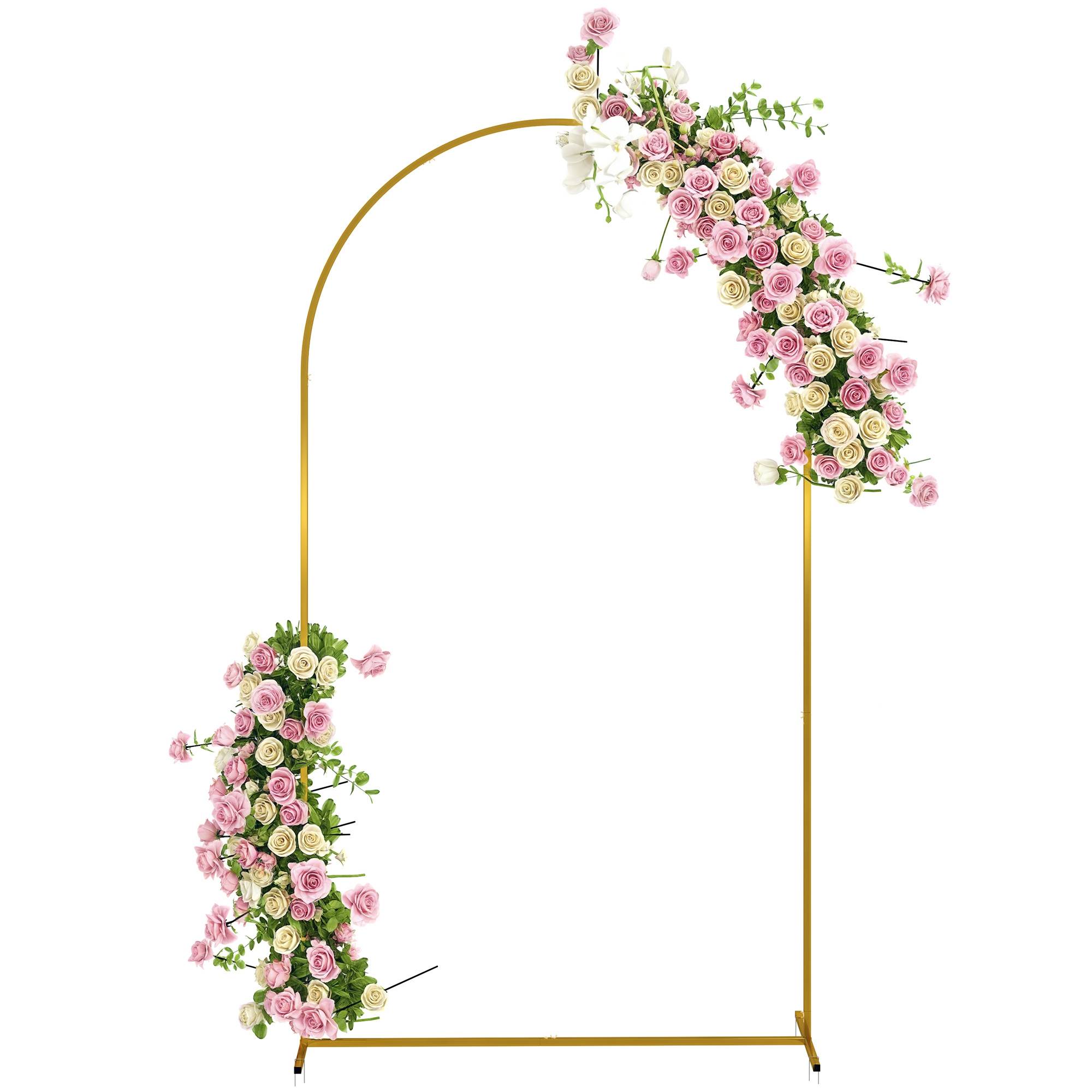 Outsunny - Support d'arche de fond - arche de floraux 2,2 m - pour mariage, fête d'anniversaire, fête prénatale - en métal - doré - Outsunny - Image 4