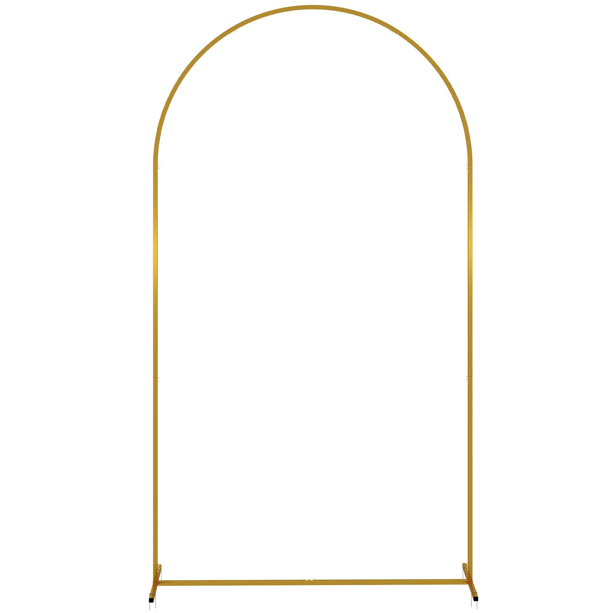 Outsunny - Support d'arche de fond - arche de floraux 2,2 m - pour mariage, fête d'anniversaire, fête prénatale - en métal - doré - Outsunny - Image 1