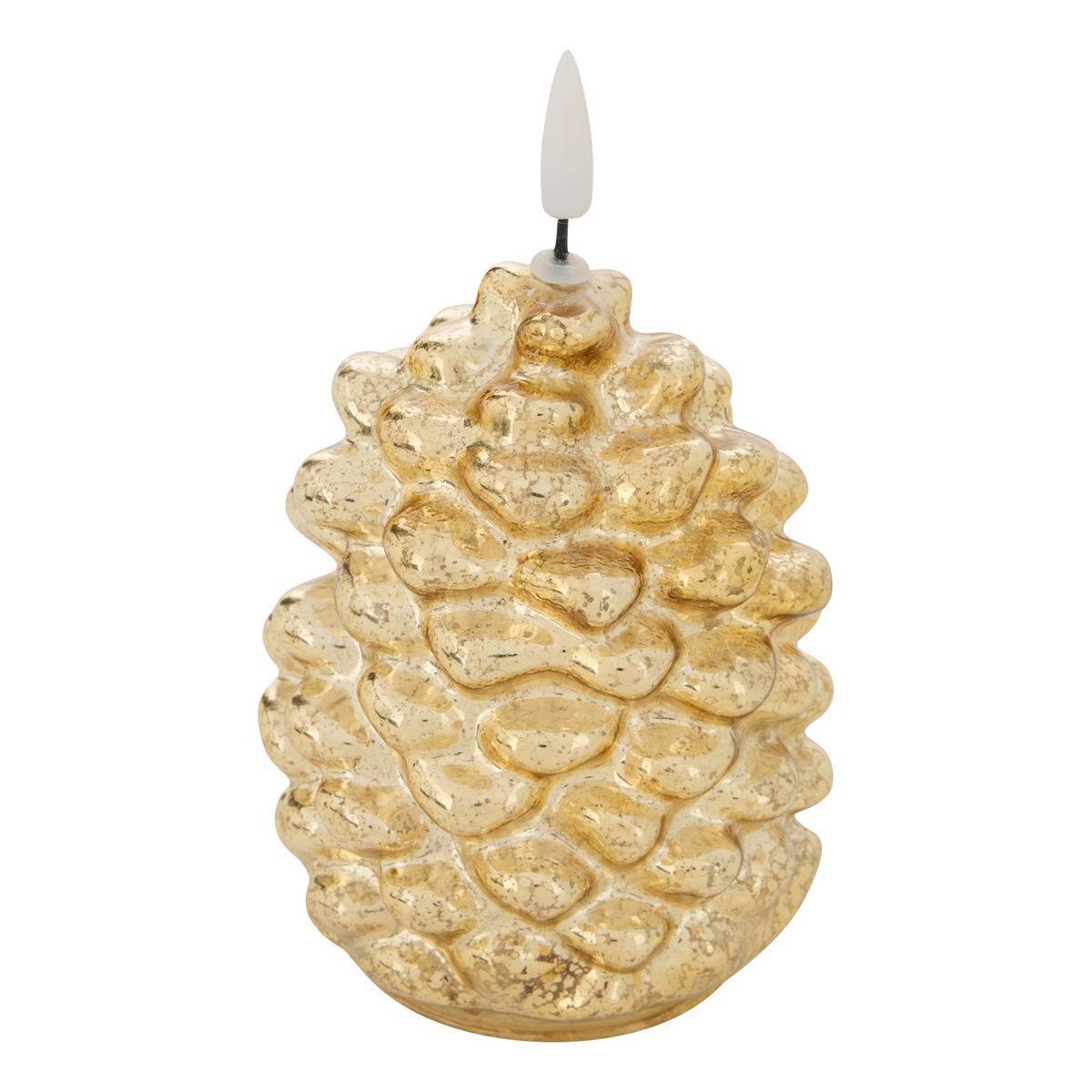 Feeric Christmas - Bougie LED en verre pomme de pin H. 15 cm - Feeric Lights & Christmas - Image 1