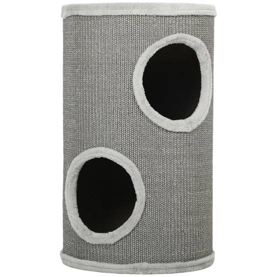 Tour à griffer pour chat, polyester, gris clair 35 x 35 x 60 cm - PANGIVO - Image 1