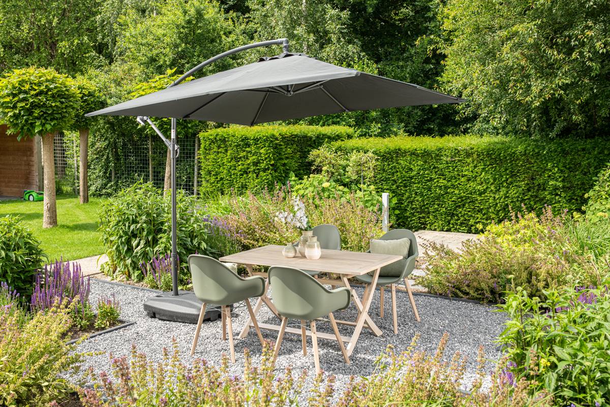 Garden Impressions - Parasol Corfu - 250 x 250 - gris foncé - Garden Impressions - Image 4