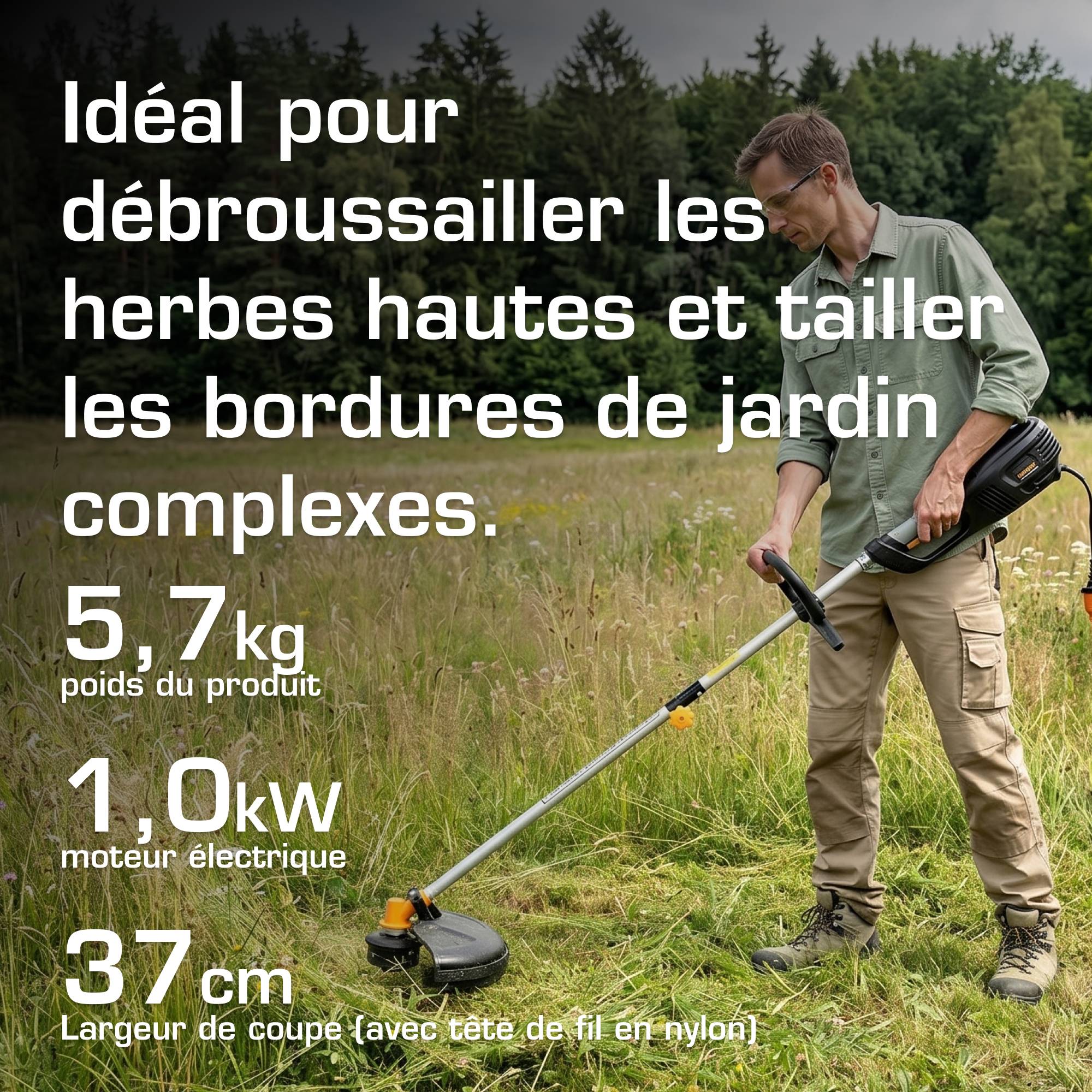 Alpina - Débroussailleuse électrique ABR 1.0 EJ, 1000W, largeur 37cm - Alpina - Image 2