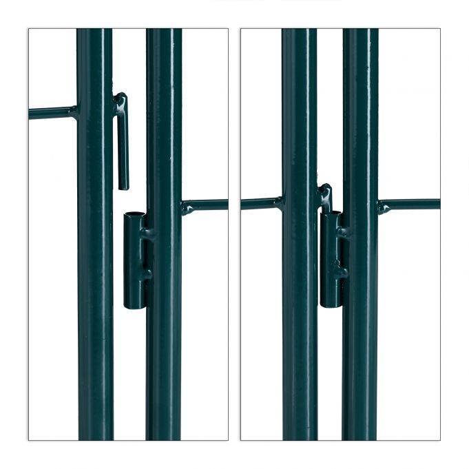 Treillis clôture plante grimpante arche jardin fer set de 2 vert - Image 3