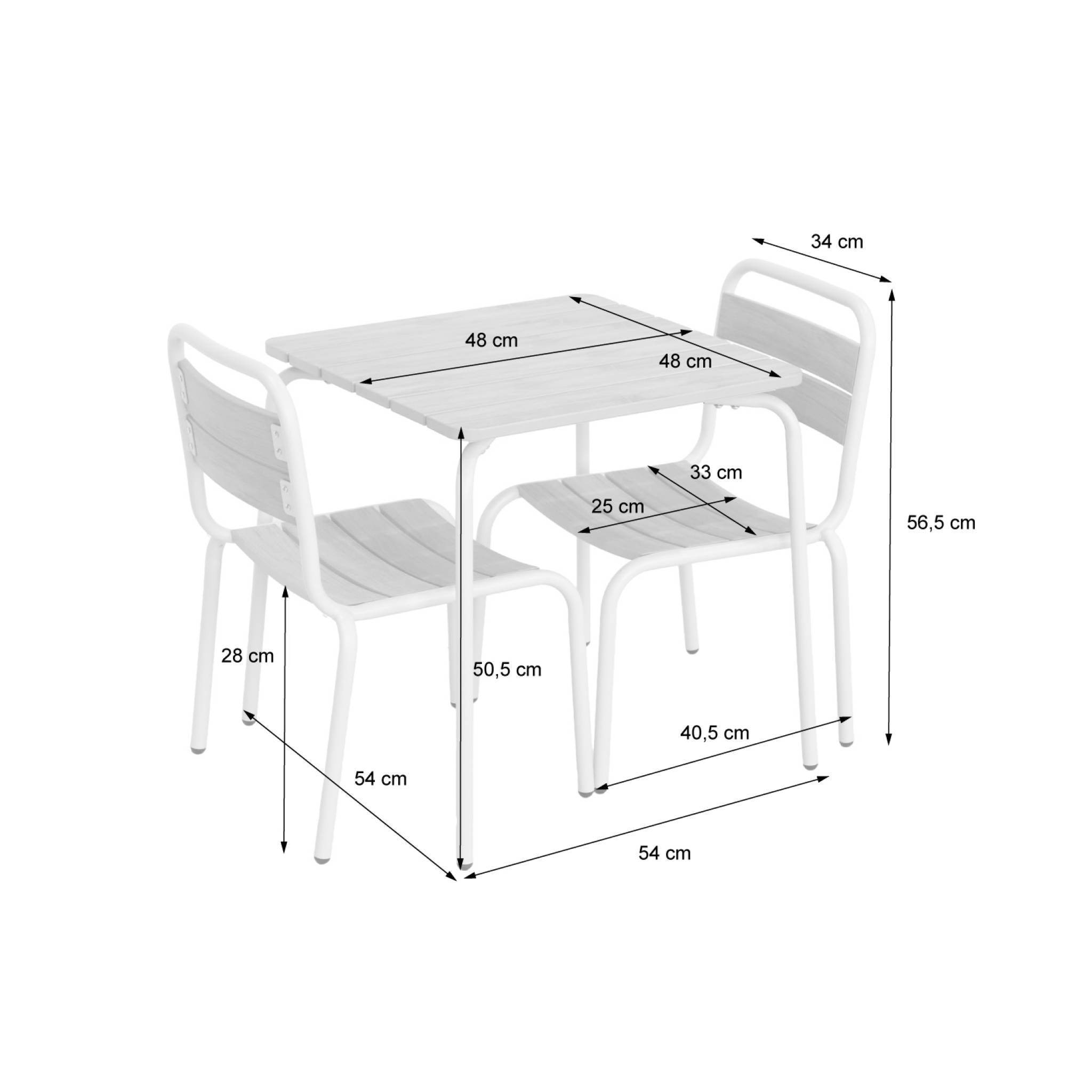 Table de jardin enfant acier et décor bois + 2 assises vert de gris - Suzie | sweeek - Image 4