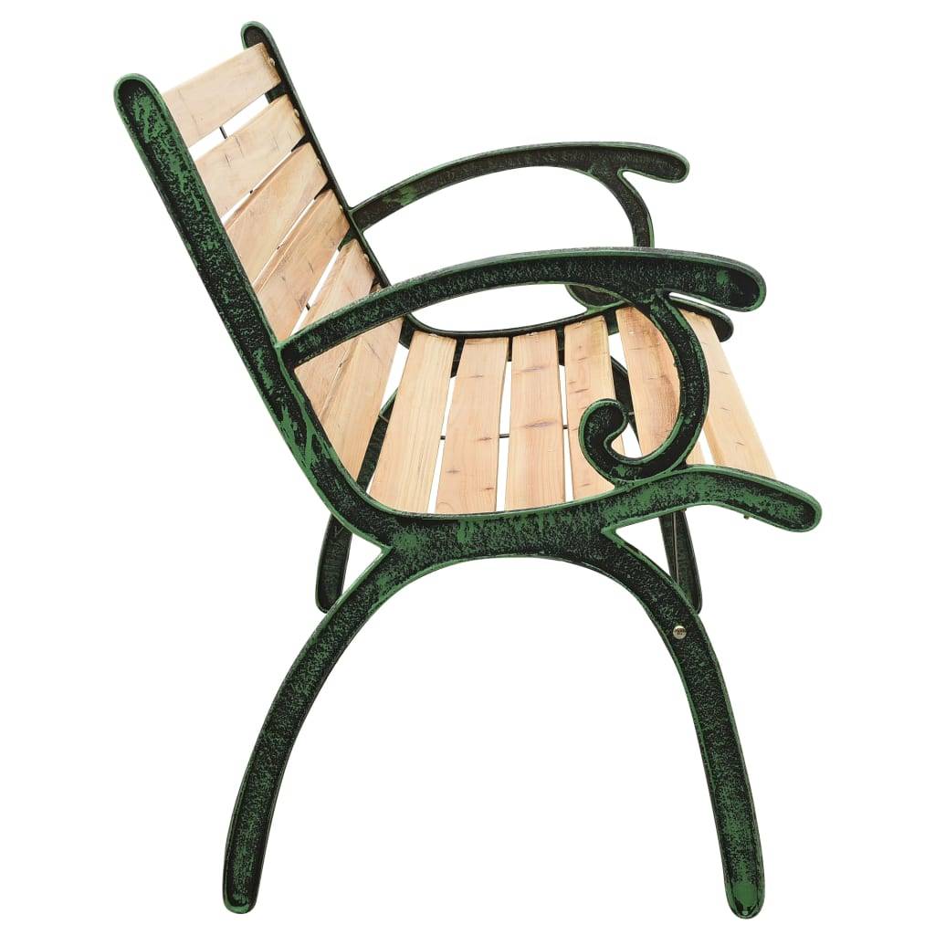 Helloshop26 - Banc de jardin meuble de patio d'extérieur terrasse 116 cm fonte et bois massif de sapin - Image 3
