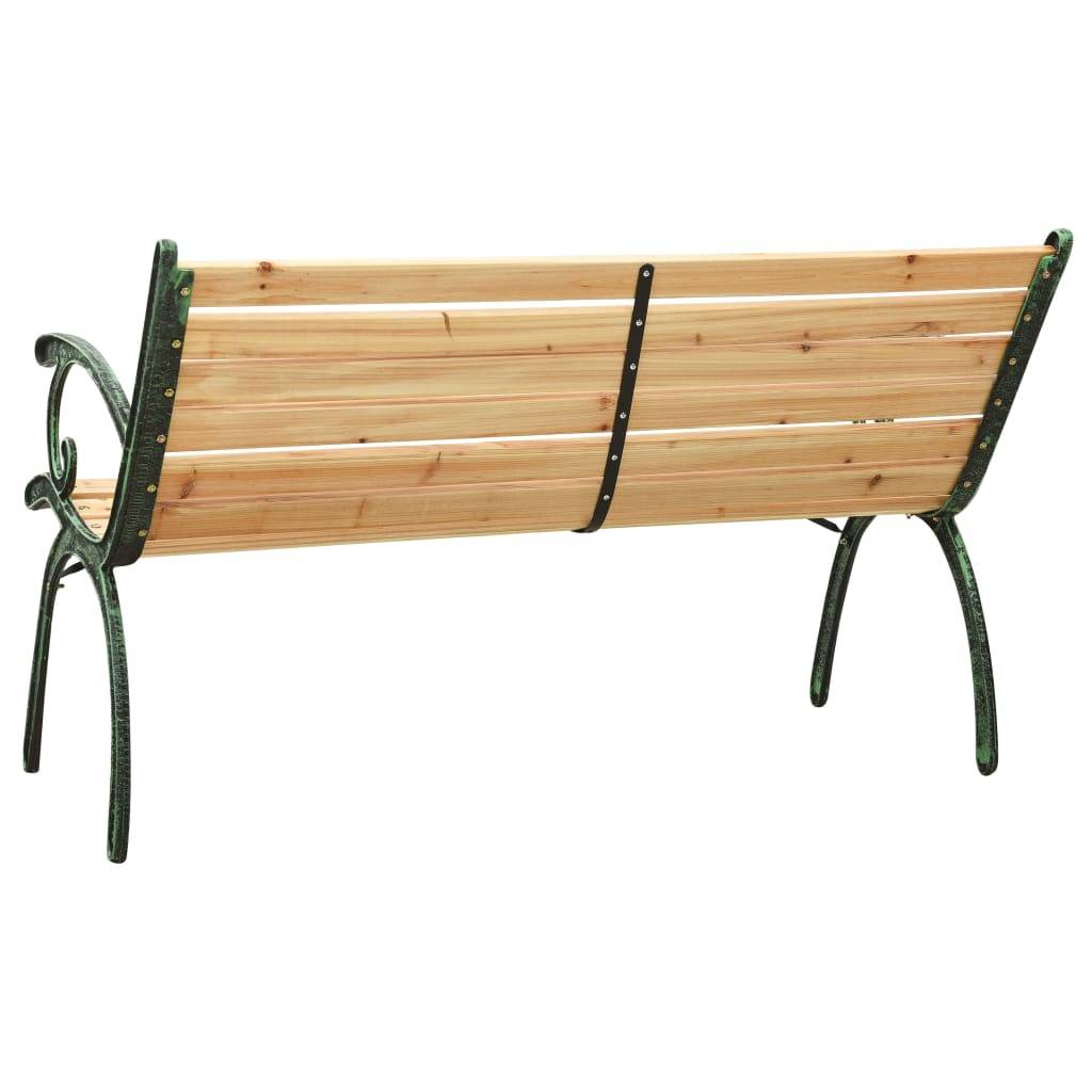Helloshop26 - Banc de jardin meuble de patio d'extérieur terrasse 116 cm fonte et bois massif de sapin - Image 4