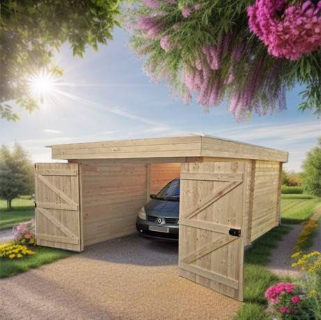 Garage en bois 17.35 m² toit plat - Image 2
