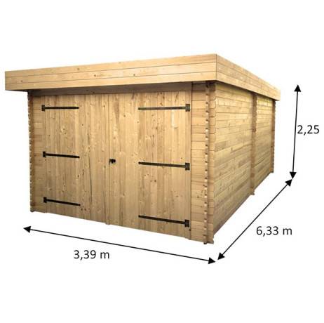 Garage en bois 17.35 m² toit plat - Image 4