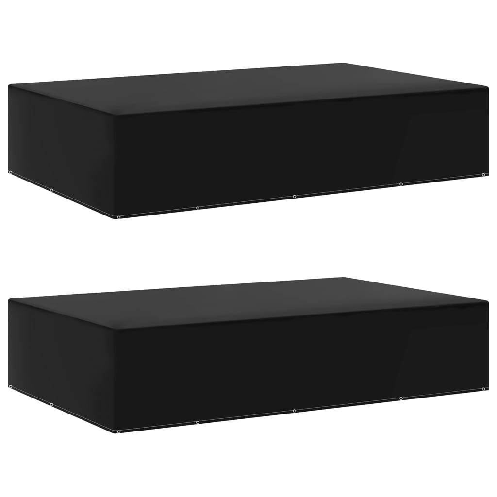 Lot de 2 Housses Salon de Jardin PE Protection Imperméable Anti-UV pour Extérieur Noir 325x205x70 cm – ComfortXL Outdoor Living - Image 1
