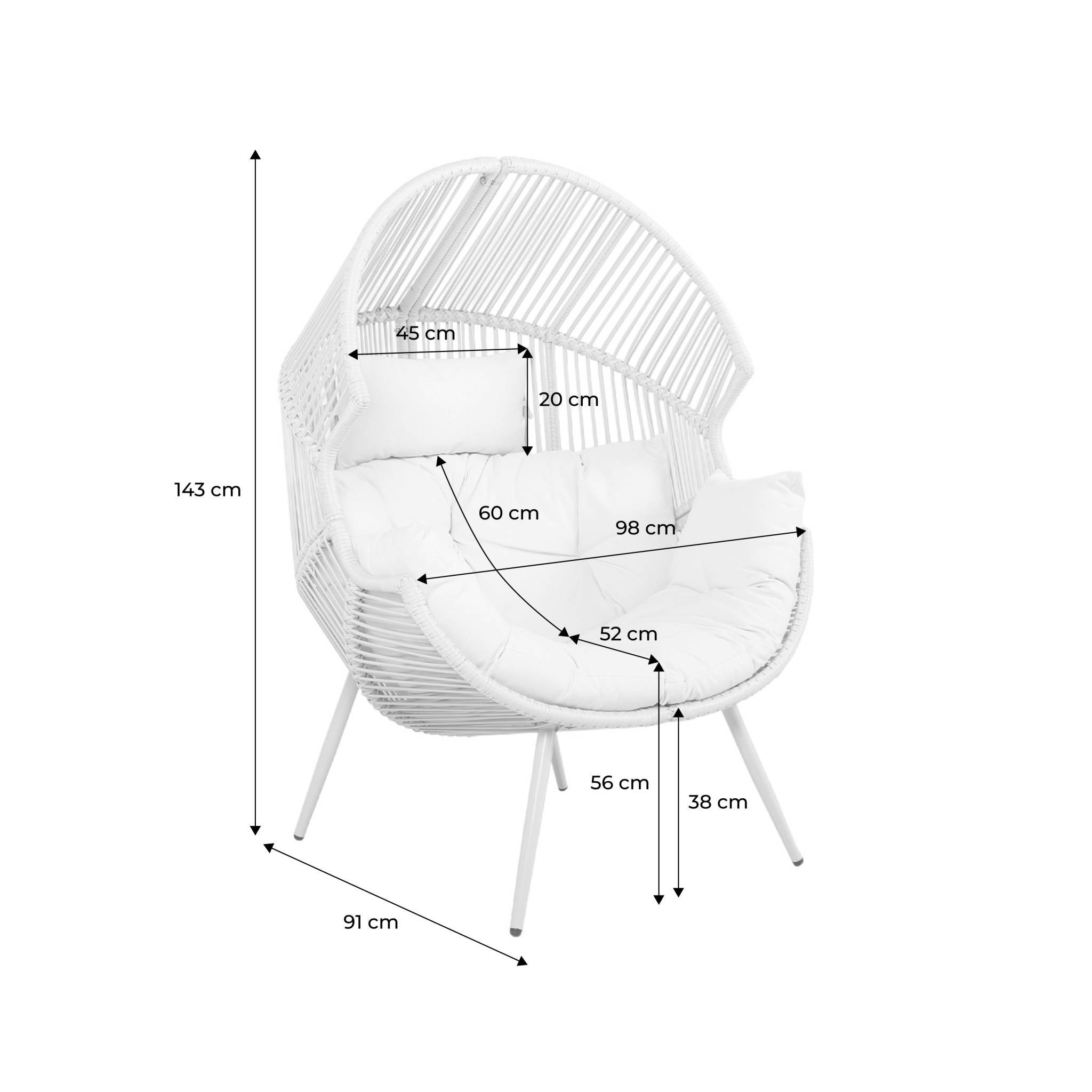 sweeek - Fauteuil oeuf de jardin acier et résine beige - Salenza | sweeek - Image 4