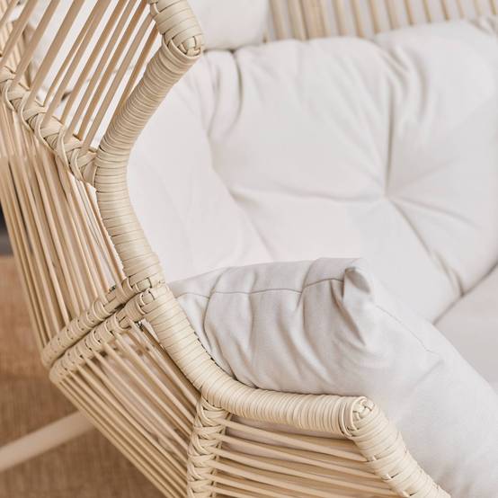 sweeek - Fauteuil oeuf de jardin acier et résine beige - Salenza | sweeek - Image 7