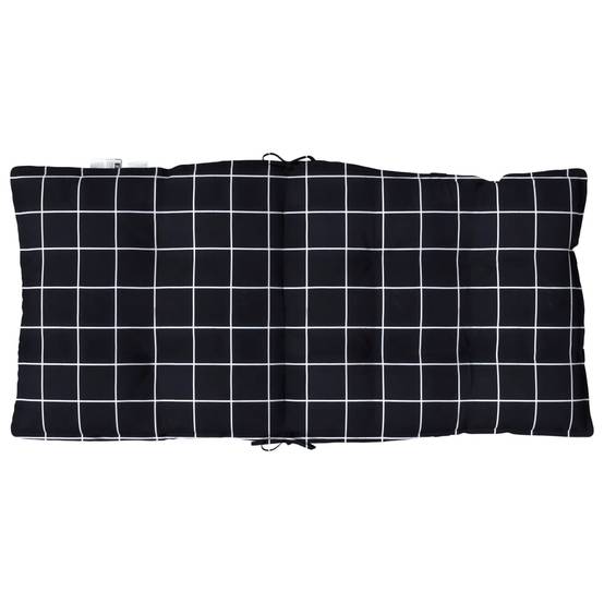 PANGIVO - Coussins de chaise à dossier bas polyester noir à carreaux 100 x 50 x 7 cm, poids:9.2kg - PANGIVO - Image 7