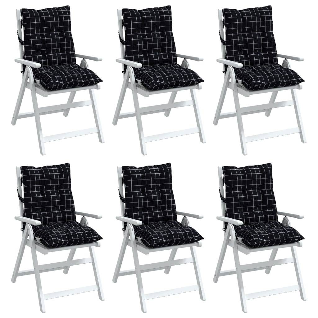 PANGIVO - Coussins de chaise à dossier bas polyester noir à carreaux 100 x 50 x 7 cm, poids:9.2kg - PANGIVO - Image 4