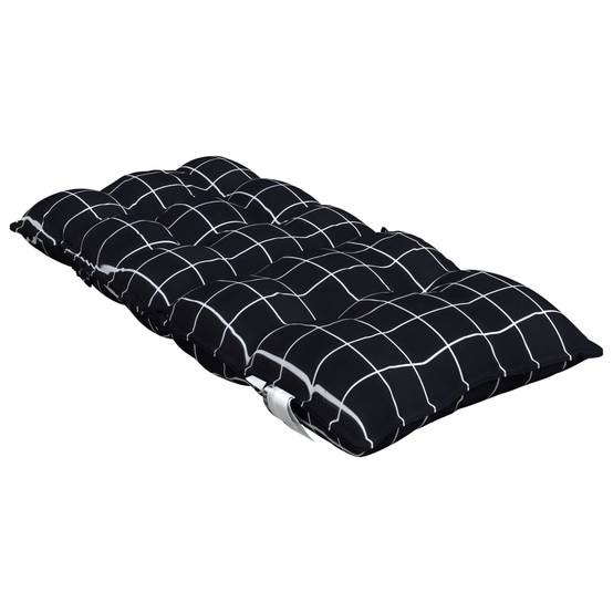 PANGIVO - Coussins de chaise à dossier bas polyester noir à carreaux 100 x 50 x 7 cm, poids:9.2kg - PANGIVO - Image 6