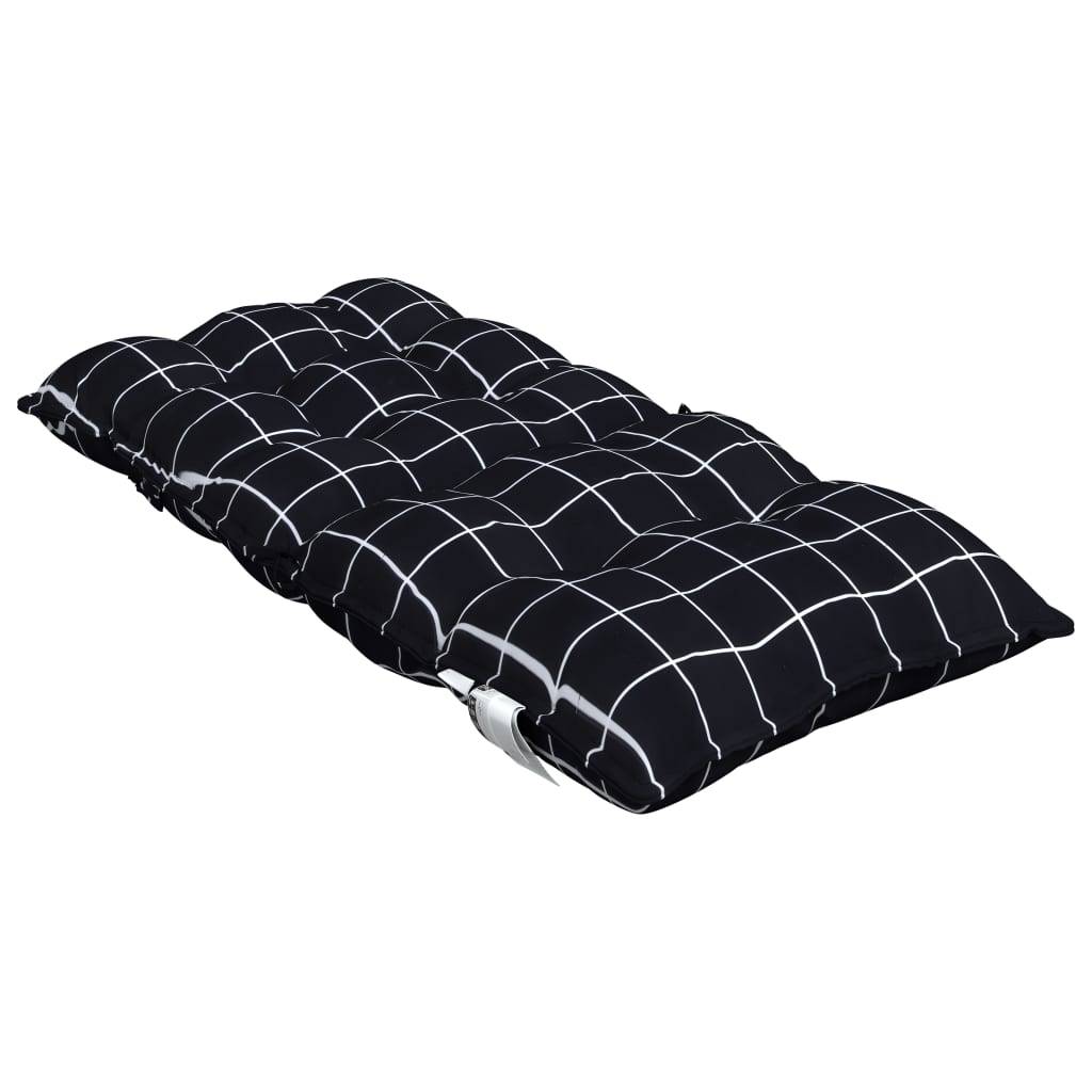 PANGIVO - Coussins de chaise à dossier bas polyester noir à carreaux 100 x 50 x 7 cm, poids:9.2kg - PANGIVO - Image 6