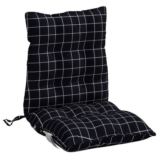 PANGIVO - Coussins de chaise à dossier bas polyester noir à carreaux 100 x 50 x 7 cm, poids:9.2kg - PANGIVO - Image 5