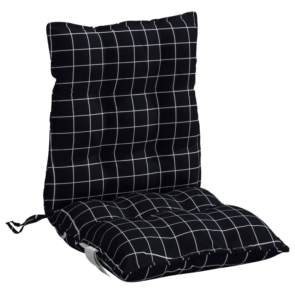 PANGIVO - Coussins de chaise à dossier bas polyester noir à carreaux 100 x 50 x 7 cm, poids:9.2kg - PANGIVO - Image 5
