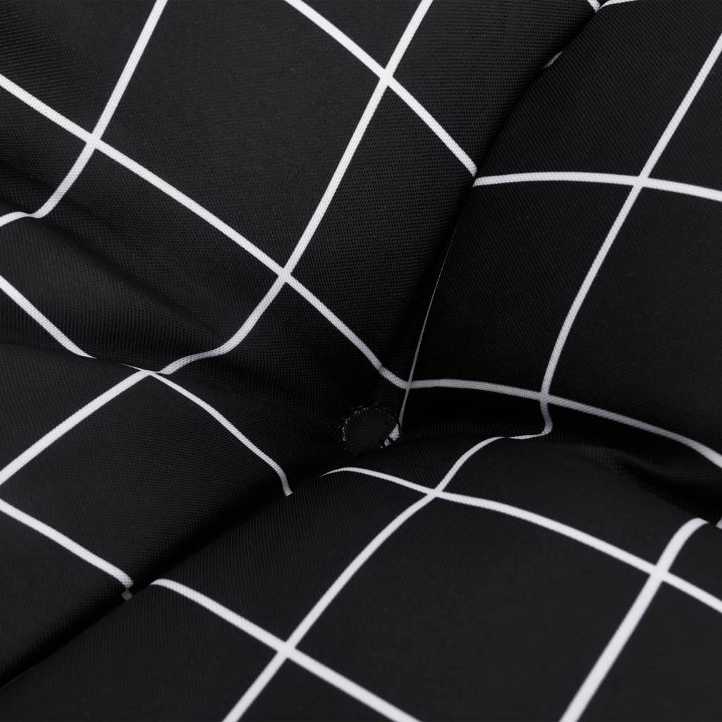 PANGIVO - Coussins de chaise à dossier bas polyester noir à carreaux 100 x 50 x 7 cm, poids:9.2kg - PANGIVO - Image 8