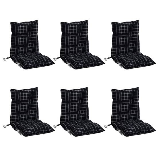 PANGIVO - Coussins de chaise à dossier bas polyester noir à carreaux 100 x 50 x 7 cm, poids:9.2kg - PANGIVO - Image 3